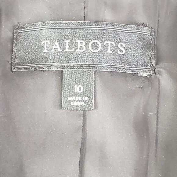 Talbots Blazer Womens Size 10 Medium Cotton Jacket Animal Print Black White - Picture 6 of 7